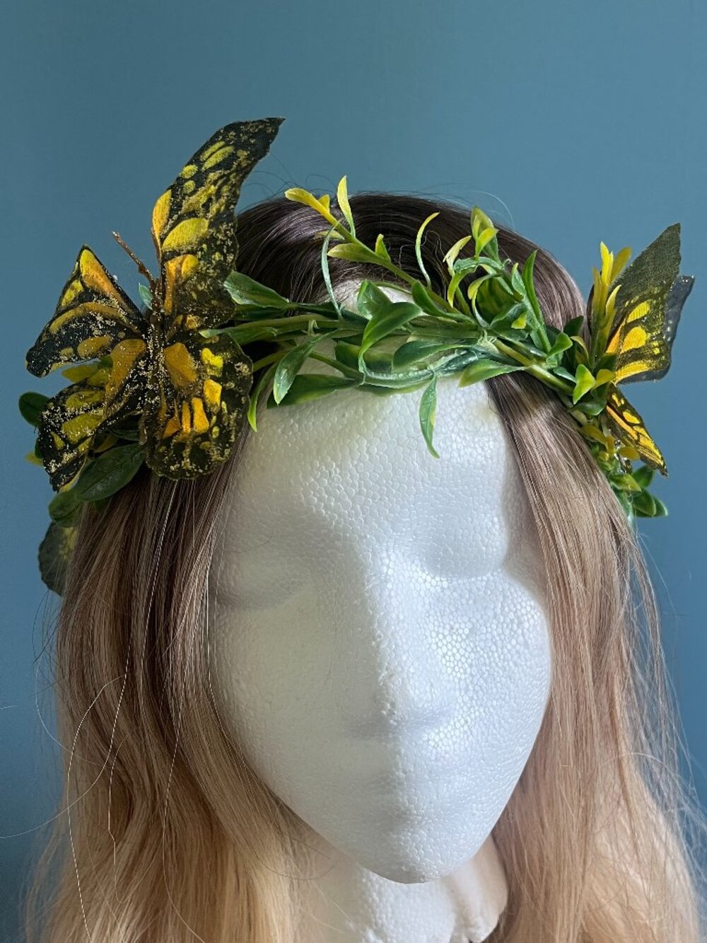 Butterfly Flower Crown, Floral Headband, Bridal Boho Wedding Fairy Festival He
